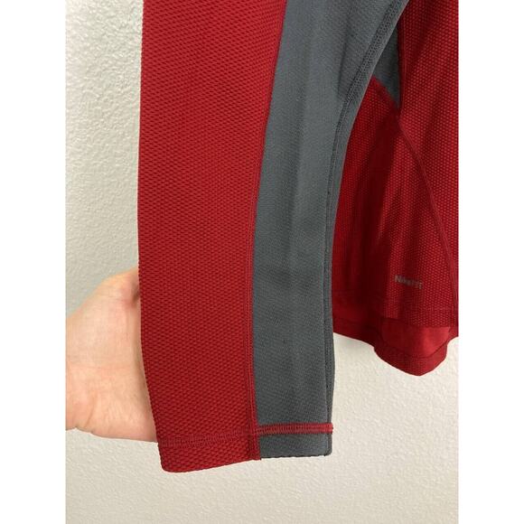 NIKE ACG Pullover 1/4 Zip Quarter Zip Red Gray Fit Dry Long Sleeves XXL 2XL - Picture 7 of 11